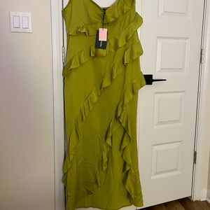 Pretty Little Thing Lime Green Midi Dress